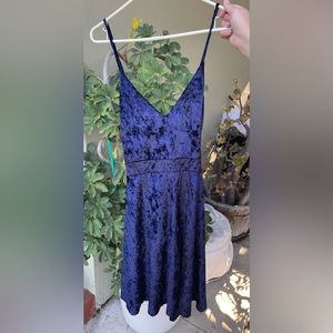 Blue Velvet Mini Dress